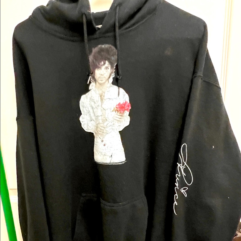 Prince Black Hoodie with his signature on right arm